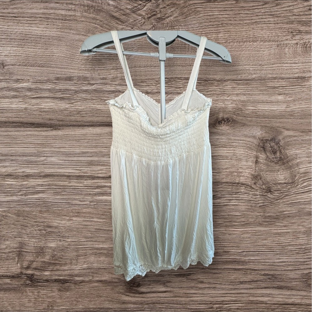 POL Ivory Sundress Women's S‎ Lace Trim Crochet Soft Adjustable Straps NWT - Picture 6 of 11